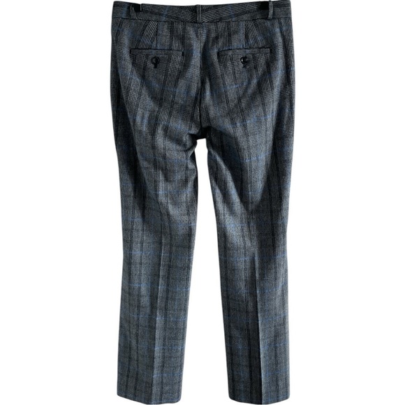 Banana Republic Logan Trousers Mid Rise Glen Plaid Gray Sz 4 - Picture 2 of 11